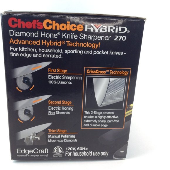 Chefs Choice Hybrid 270 Diamond Hone Knife Sharpener 3 Stage Electric - Picture 14 of 16